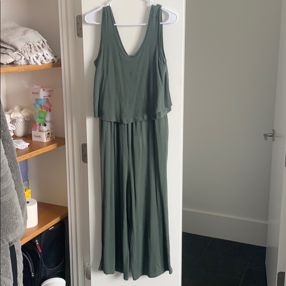 Pea in the Pod Maternity/Nursing Green Jumpsuit